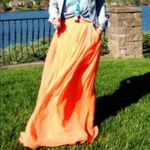 Zara Basic -Orange Maxi Skirt